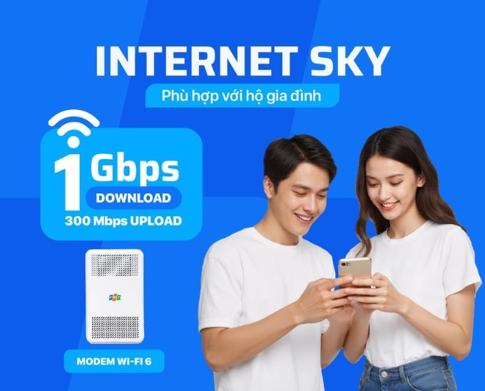 Gói cước internet Sky 1Gbps