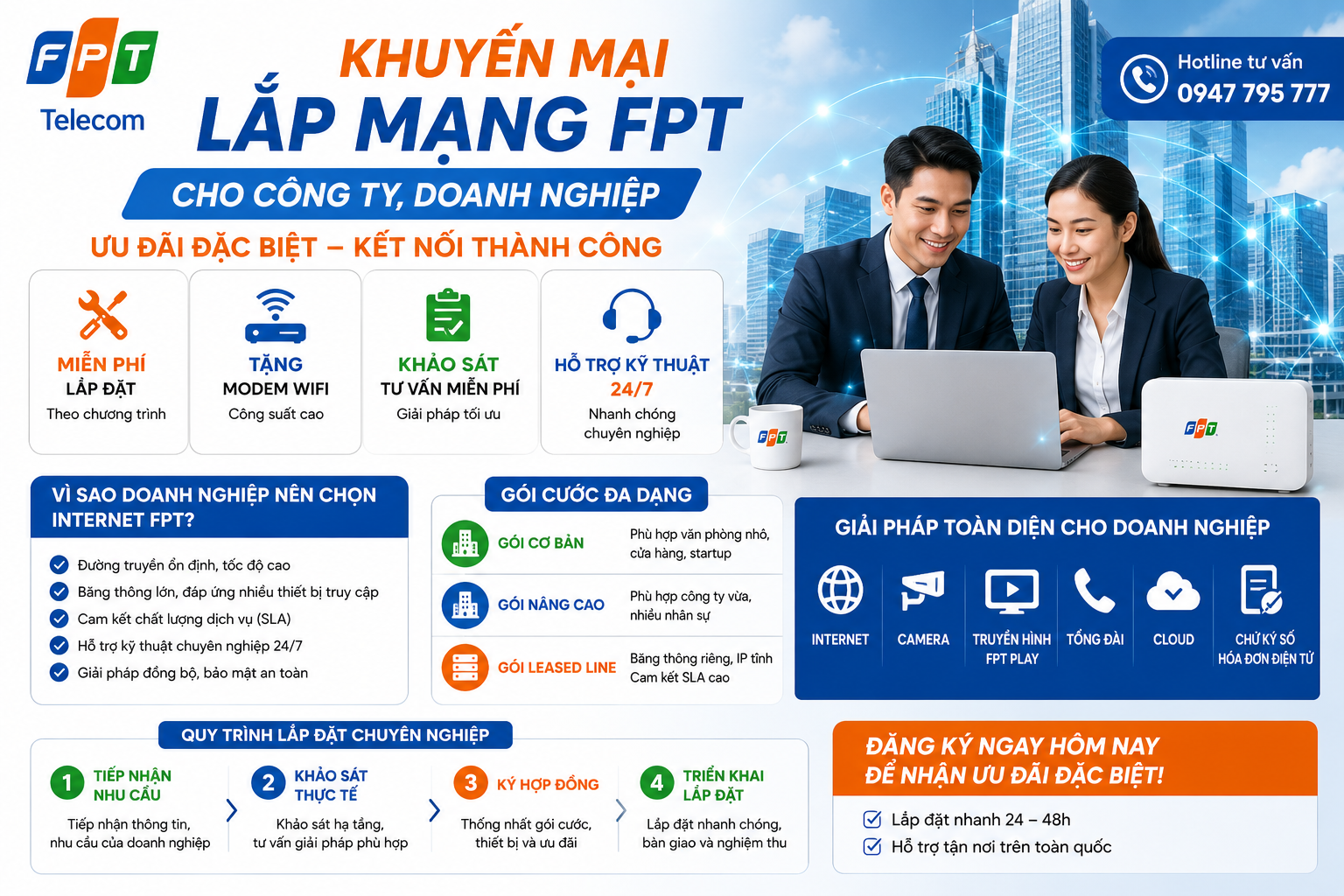 khuyến mại lắp mạng FPT cho công ty , doanh nghiệp- ưu đãi đặc biệt